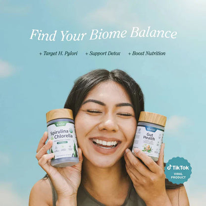 Gut Health Bundle，The 2-in-1 Gut Reset & Cellular Detox Duo: Spirulina & Chlorella Blend，Soothe &amp; Restore Gut Health