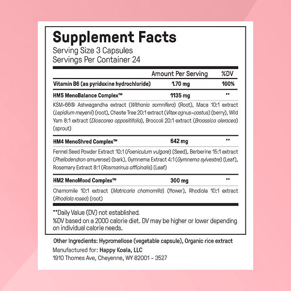 Hormone Harmony for Menopause: Weight Loss Support 72 Vegan Capsules by Happy Mammoth