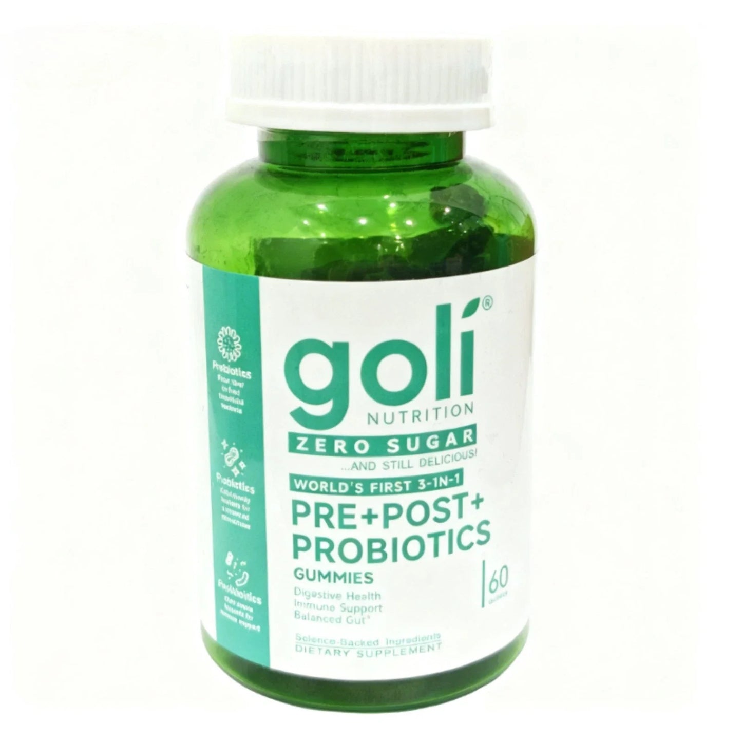 Goli Zero Sugar 3-in-1 PRE+POST+PROBINTICS Gummies - 60Count