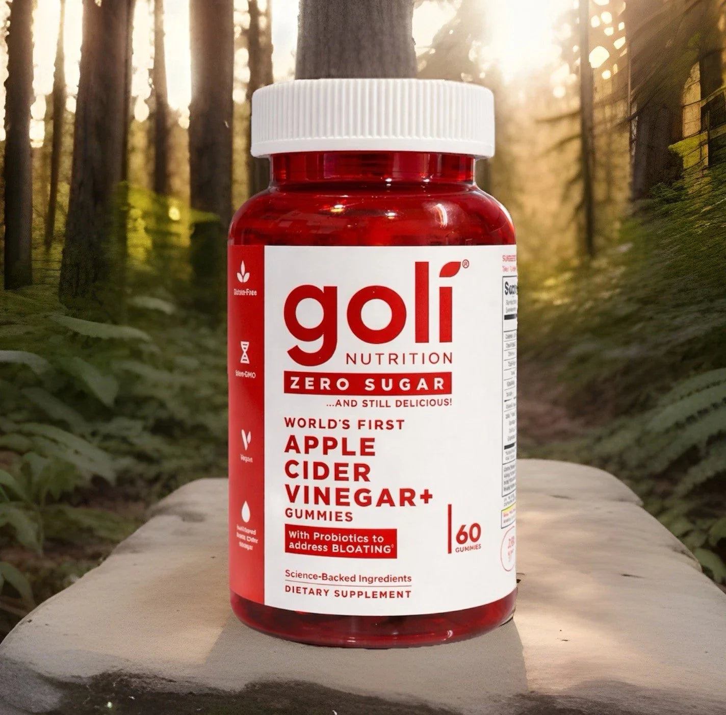 Goli Apple Cider Vinegar Gummies Zero Sugar w/ Probiotics 60 Gummies-NEW!!!