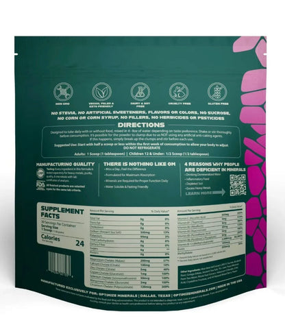 Optimize Minerals Multi - Mineral Daily Powder - Gluten Free, 30 Servings