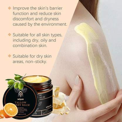 Terra Lotus Organic Beef Tallow Balm with Raw Honey Citrus Moisturizing Cream