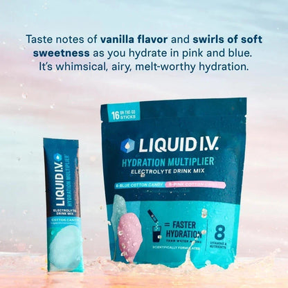 Liquid I.V. Hydration Multiplier - Electrolyte Powder Drink Mix, Cotton Candy