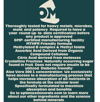 Optimize Minerals Multi - Mineral Daily Powder - Gluten Free, 30 Servings