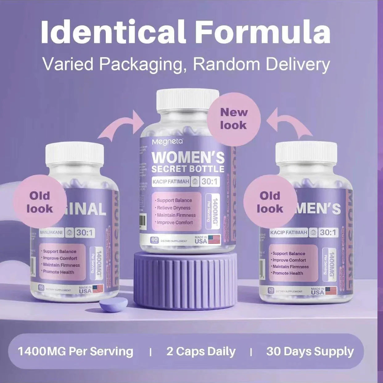 LUXRY 1-3 PCS Women'S Secret Bottle-60 Tablets -Healthcare Kacip Fatimah 1kMG