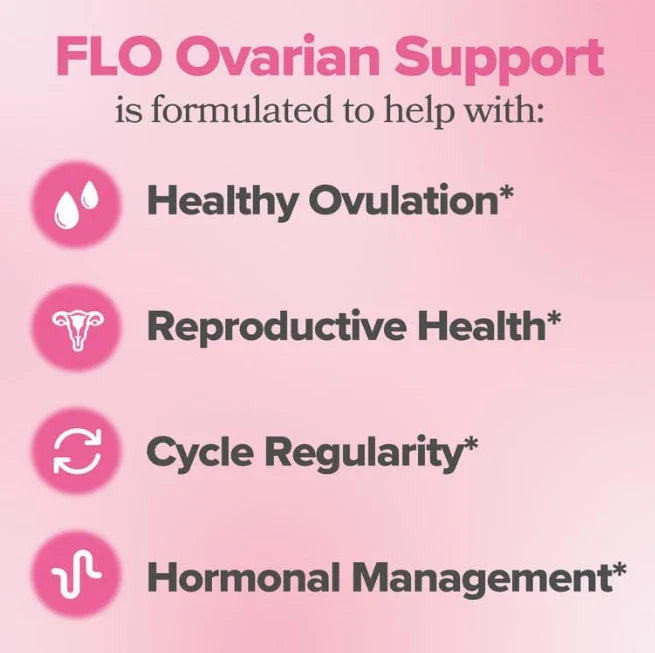 FLO Ovarian Support Vitamin 90 Vegan Capsules Dietary Supplement Hormone Balance