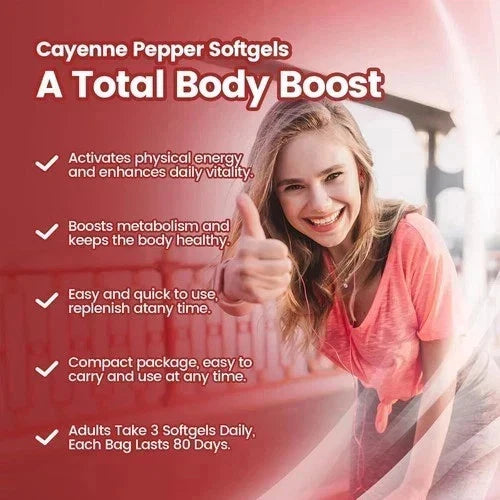 Cayenne Pepper Softgels Supplement, Supports Leg Vein, 240 Softge /1 Bag....