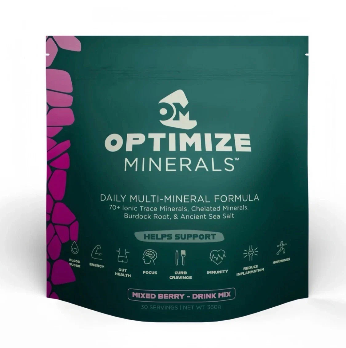Optimize Minerals Multi - Mineral Daily Powder - Gluten Free, 30 Servings