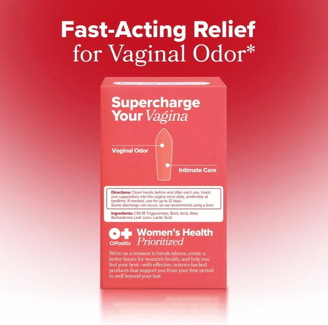 Boric Acid Vaginal Suppository – with Lactic Acid, and Aloe for Fast Relief