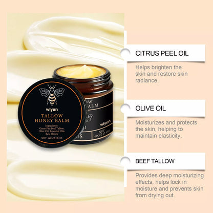 Terra Lotus Organic Beef Tallow Balm with Raw Honey Citrus Moisturizing Cream