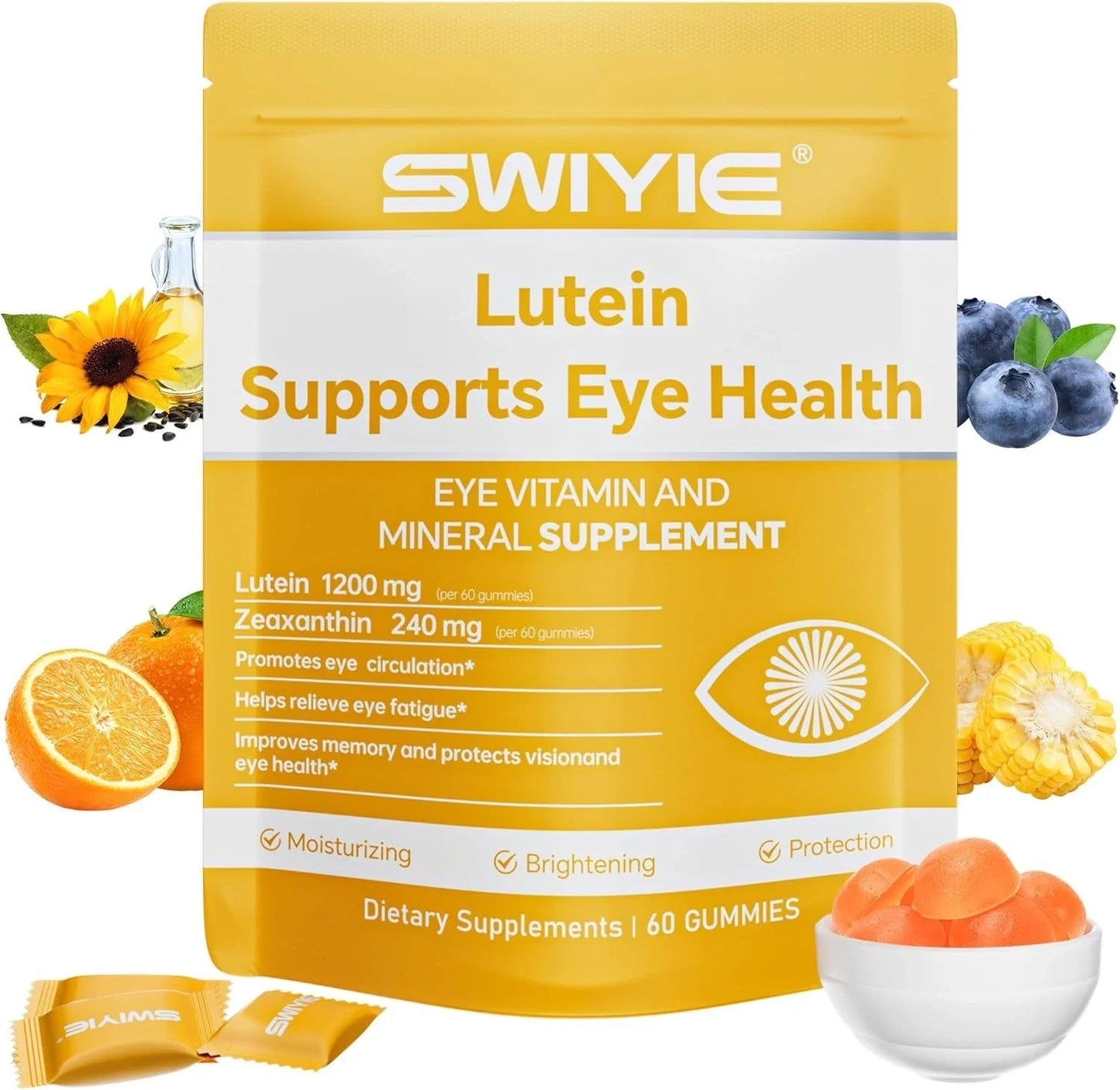 SWIYIE Lutein Gummies - Eye Health Support with Lutein & Zeaxanthin, 60 Gummies