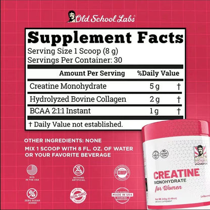 All-in-One Wellness for Active Women: Creatine, Collagen & BCAAs for Muscle, Recovery & Radiance240g (30 Servings)