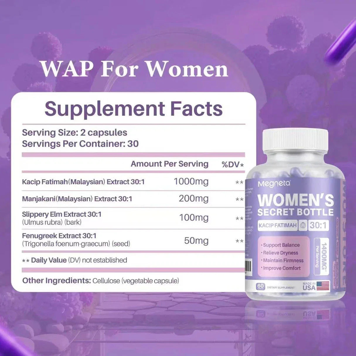 LUXRY 1-3 PCS Women'S Secret Bottle-60 Tablets -Healthcare Kacip Fatimah 1kMG