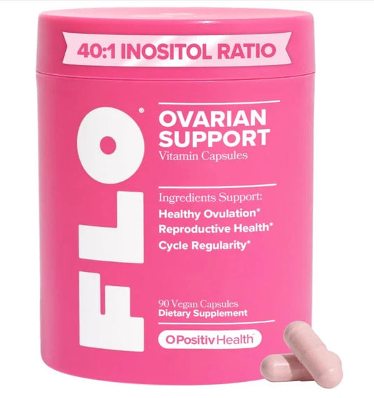 FLO Ovarian Support Vitamin 90 Vegan Capsules Dietary Supplement Hormone Balance