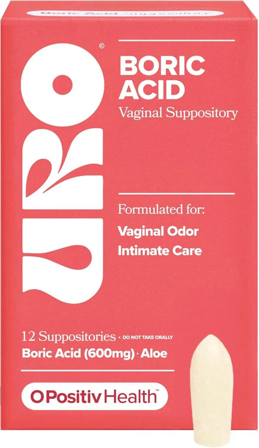 Boric Acid Vaginal Suppository – with Lactic Acid, and Aloe for Fast Relief